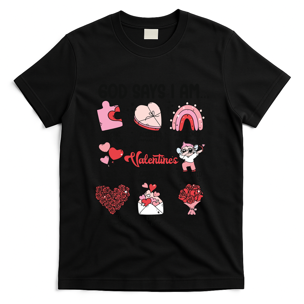 God Says I Am Valentine Funny Jesus Valentines T-Shirt