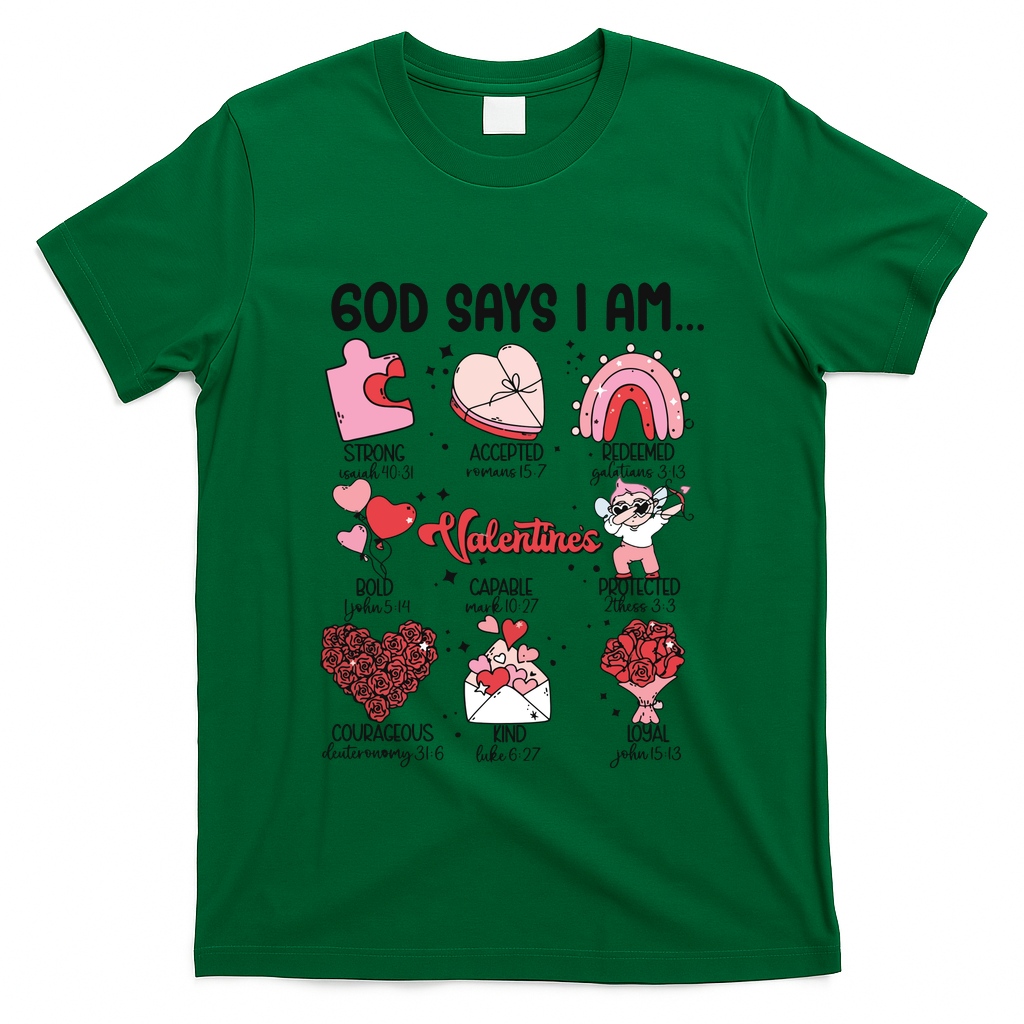 God Says I Am Valentine Funny Jesus Valentines T-Shirt