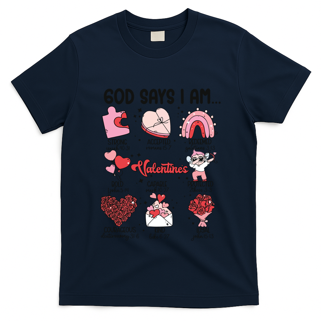 God Says I Am Valentine Funny Jesus Valentines T-Shirt