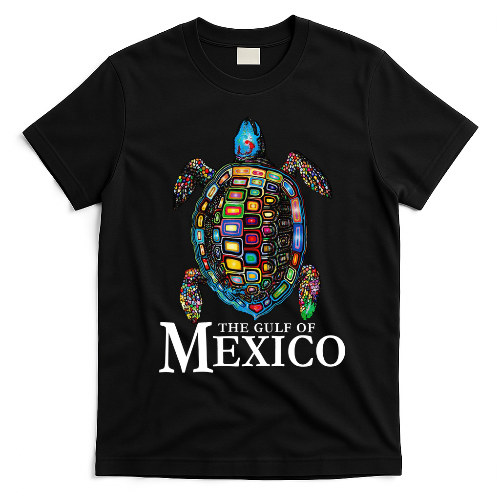 Graphic Sea Turtle Gulf Of Mexico Never Forget Trump T-Shirt - Black