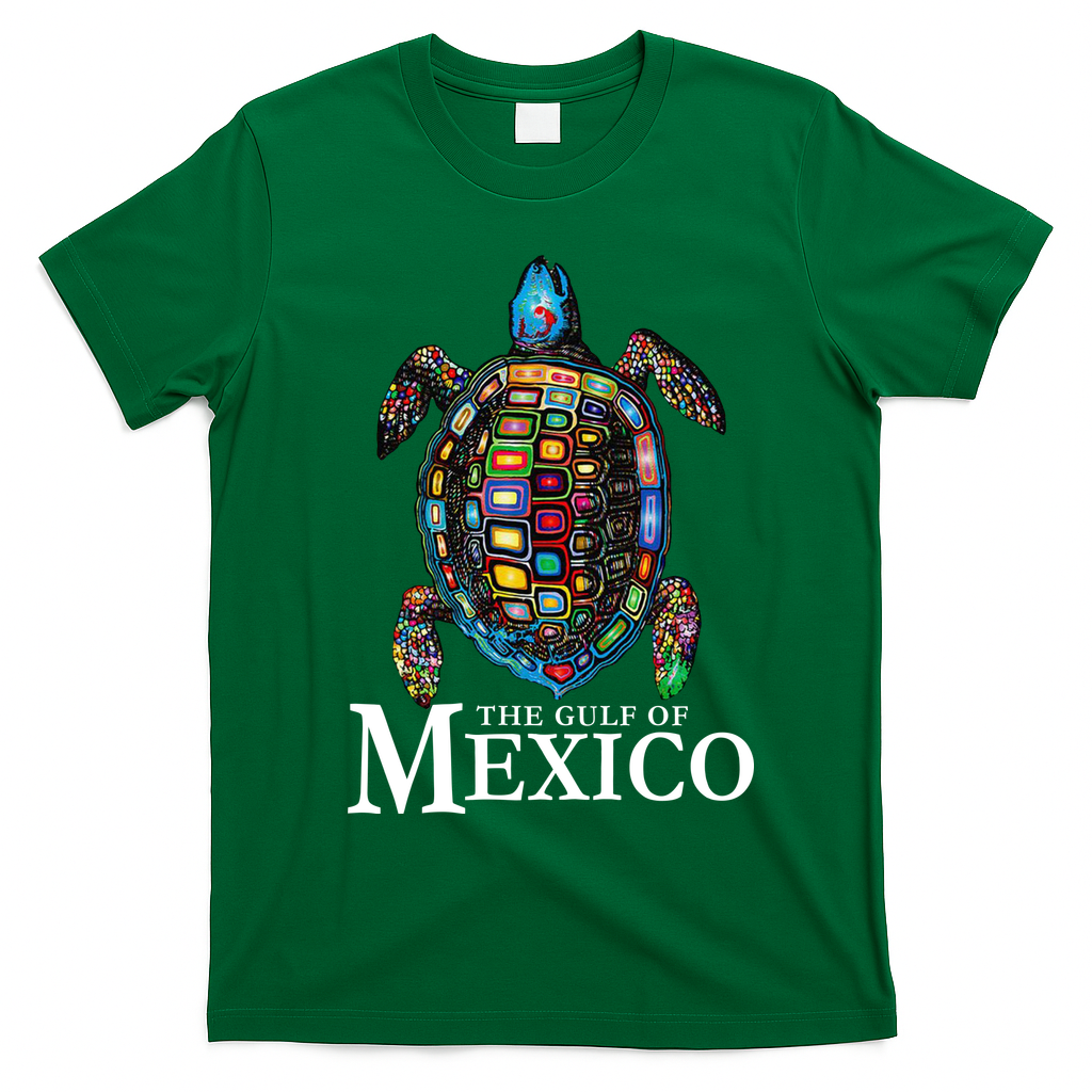 Graphic Sea Turtle Gulf Of Mexico Never Forget Trump T-Shirt - Irish Green