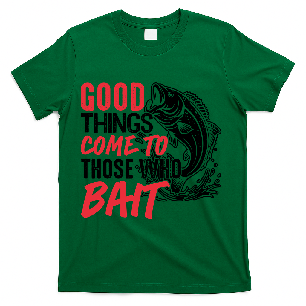 Good Things Come To Those Who Bait T-Shirt - Green