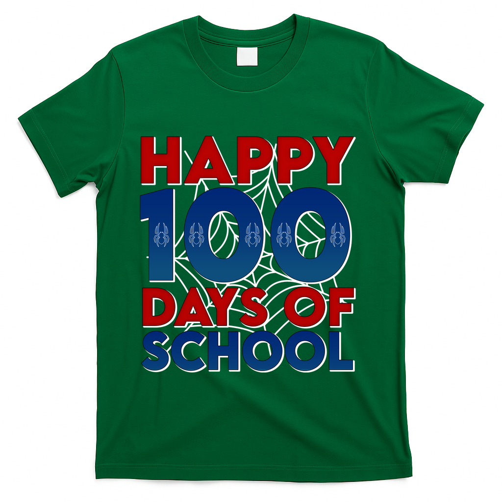 Happy 100 Days Of School Cute Superhero T-Shirt - Green