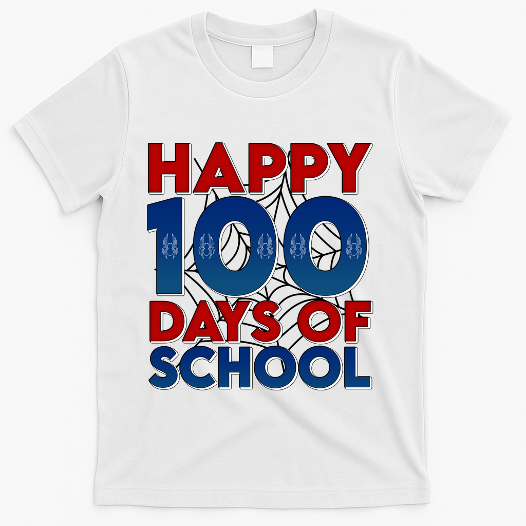 Happy 100 Days Of School Cute Superhero T-Shirt - White