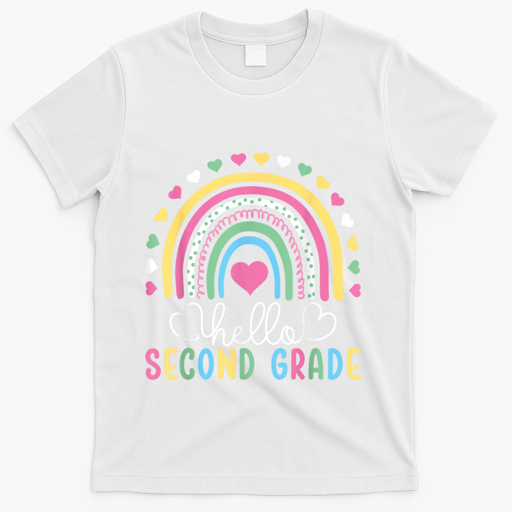 Hello 2nd Second Grade Teacher T-Shirt - White