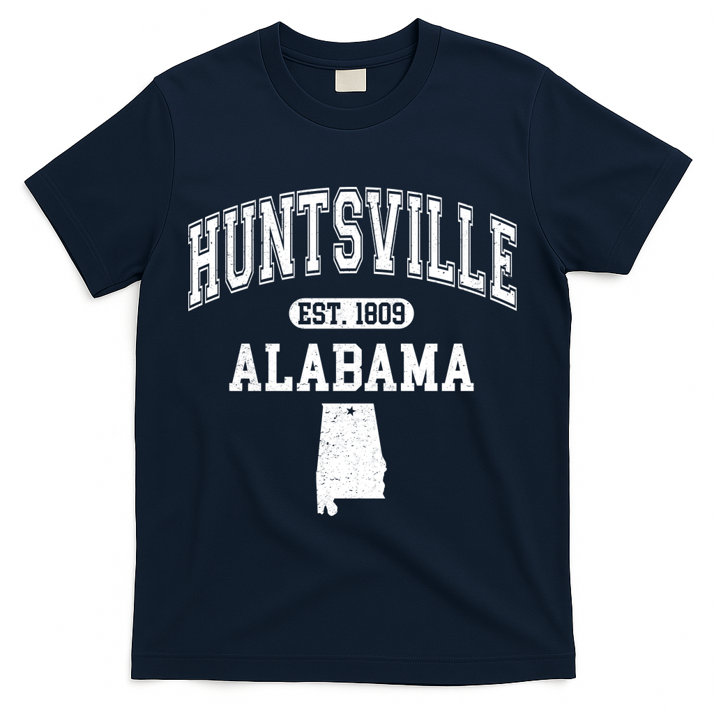 Huntsville Alabama Est 1809 Varsity T-Shirt - Navy