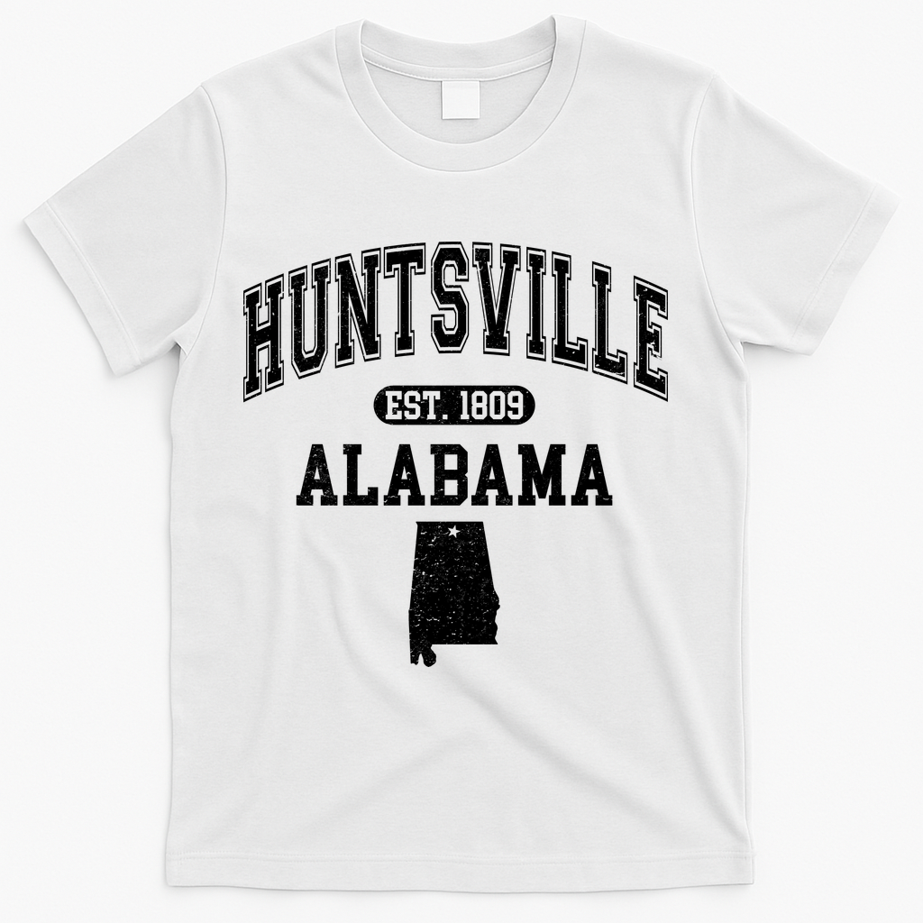 Huntsville Alabama Est 1809 Varsity T-Shirt - White