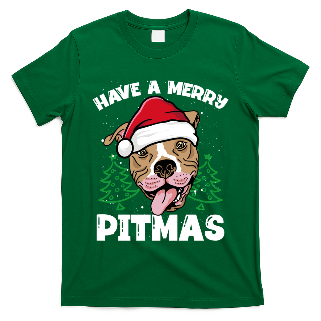 Have A Merry Pitmas Dog Owner Pitbull Dog Christmas Day Gift T-Shirt
