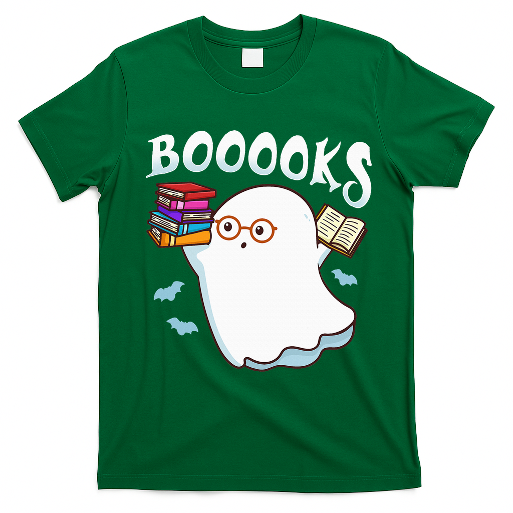 Halloween Books Librarian English Teacher Reader Reading T-Shirt - Irish Green