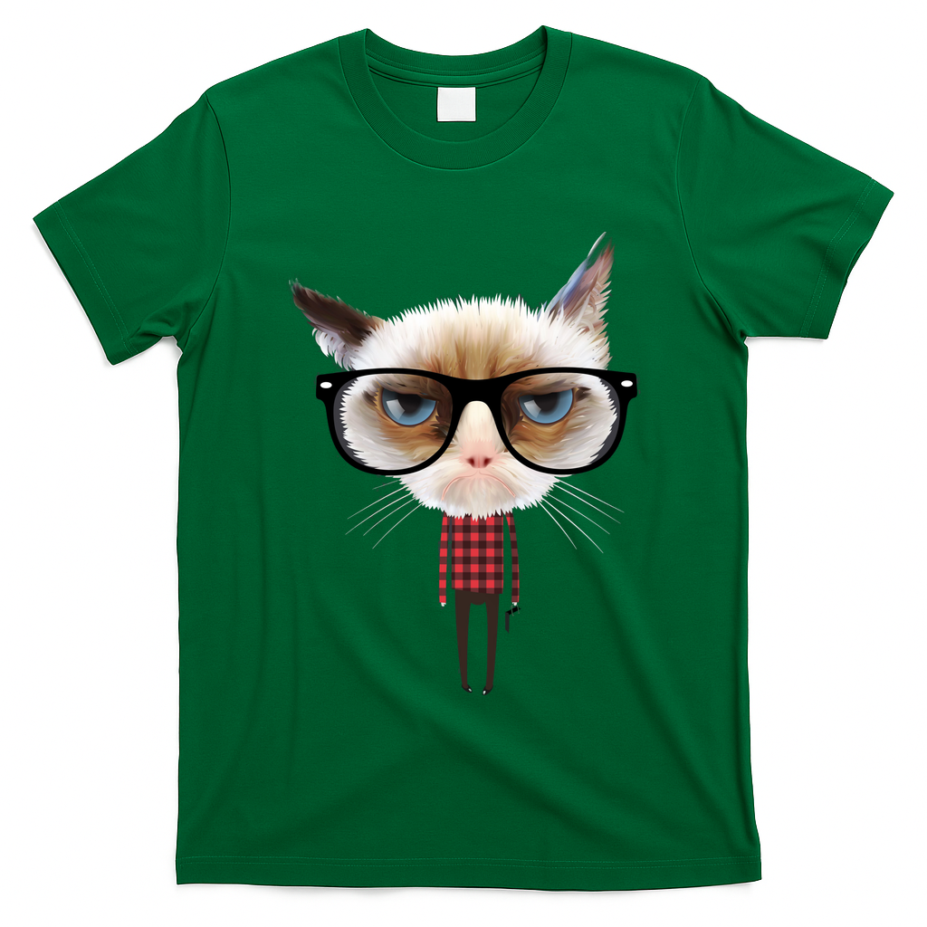 Funny Hipster Cat T-Shirt
