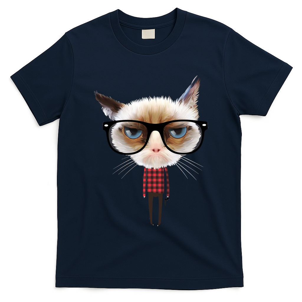 Funny Hipster Cat T-Shirt