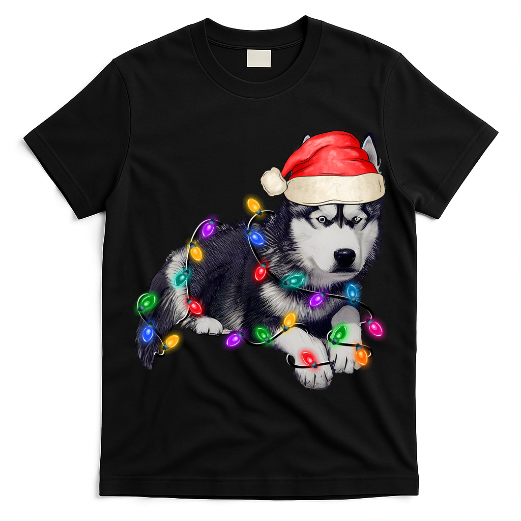 Husky Christmas Cute Dog Lover Holiday T-Shirt