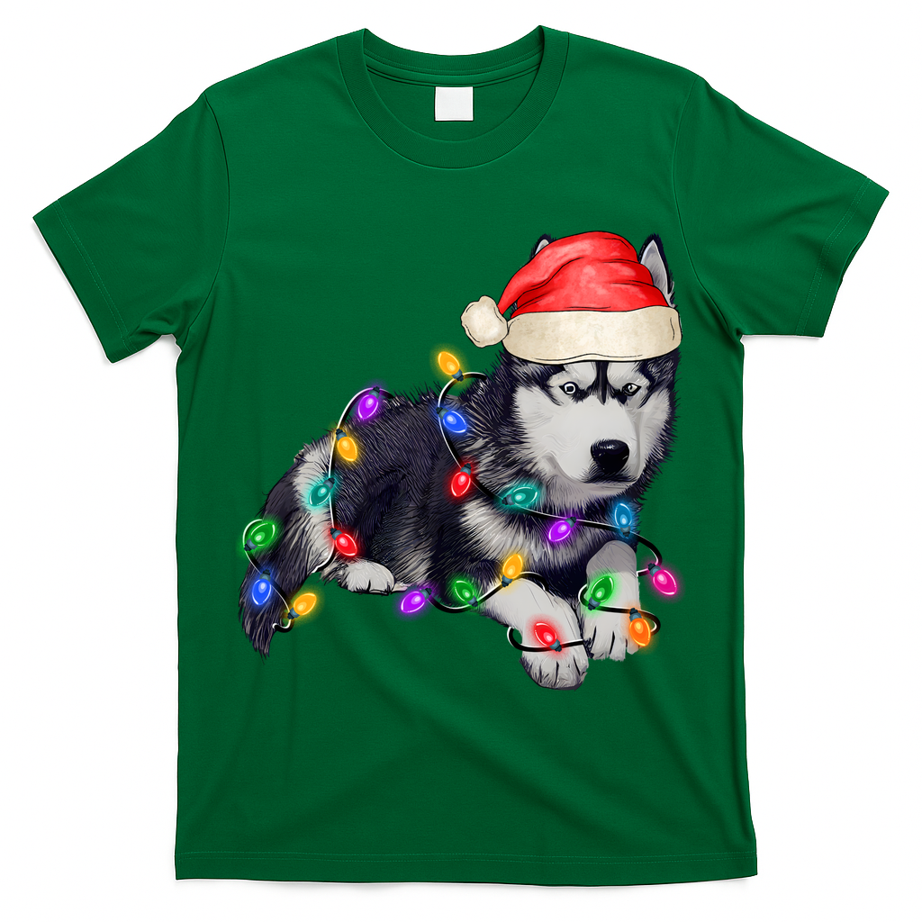 Husky Christmas Cute Dog Lover Holiday T-Shirt