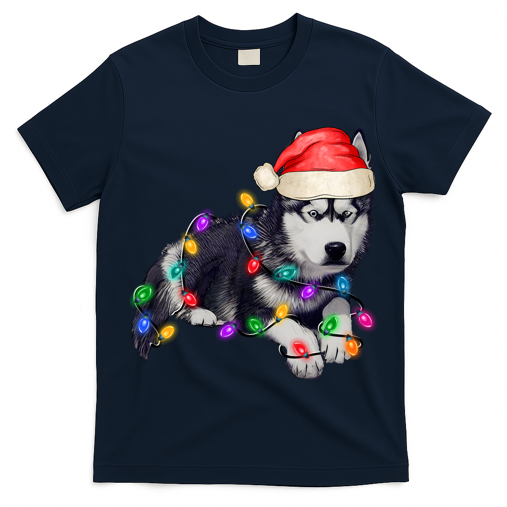 Husky Christmas Cute Dog Lover Holiday T-Shirt