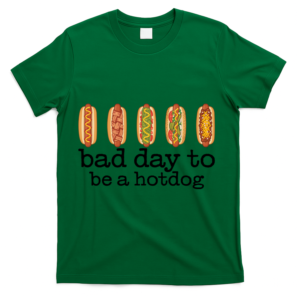 Hot Dog Bad Day To Be A Hotdog T-Shirt - Green