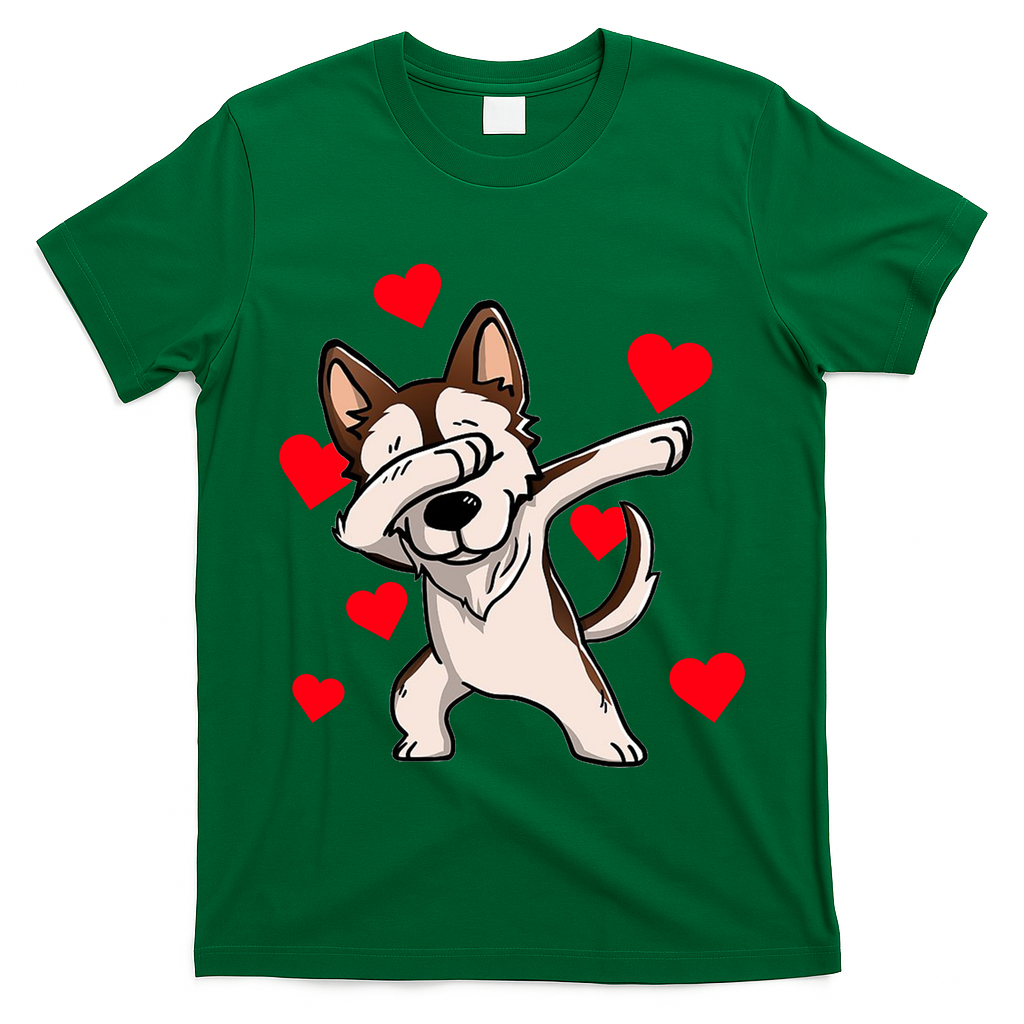 Dabbing Siberian Husky Valentines Day T-Shirt