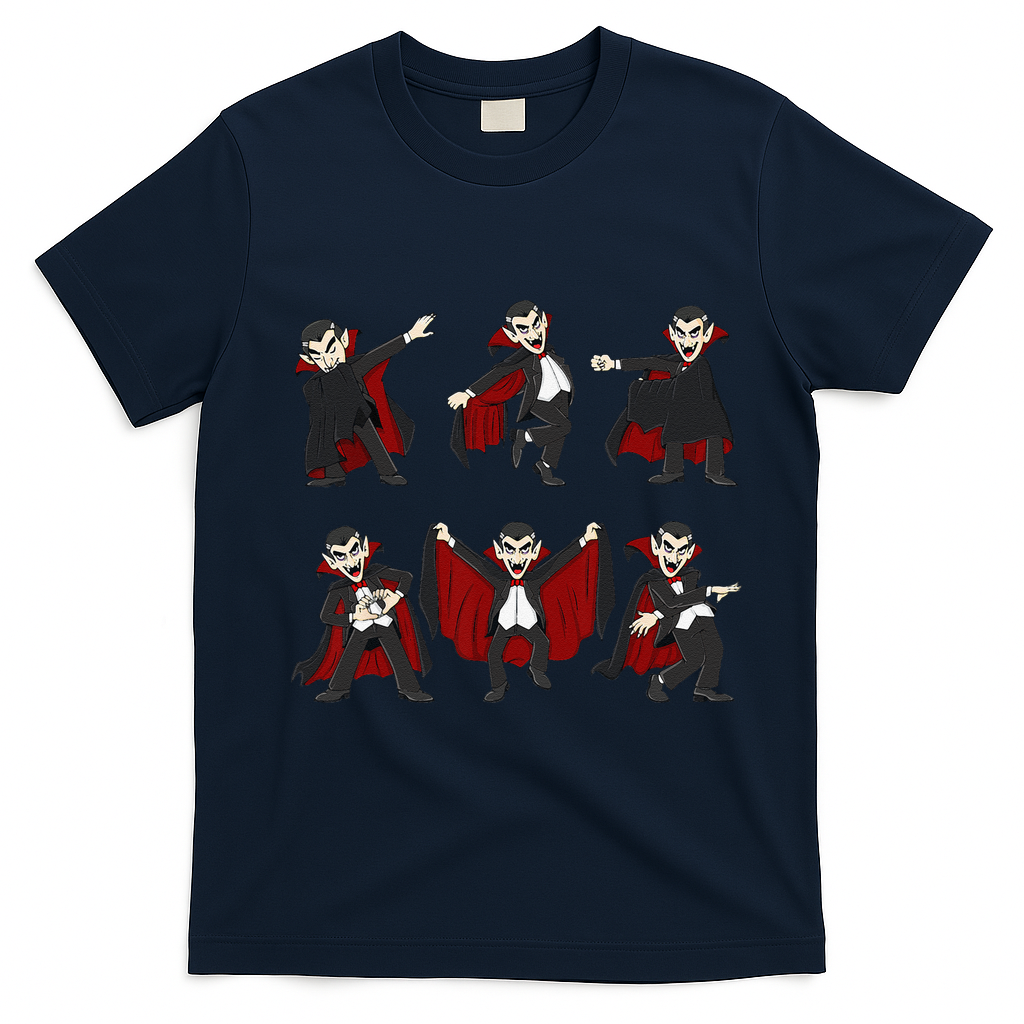 Halloween Dancing Vampire Dance Challenge T-Shirt - Navy Blue