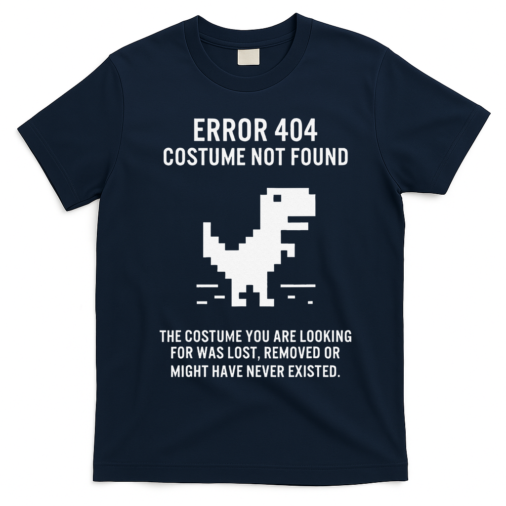 Halloween Error 404 Costume Not Found Coding Programmer Geek T-Shirt - Navy Blue