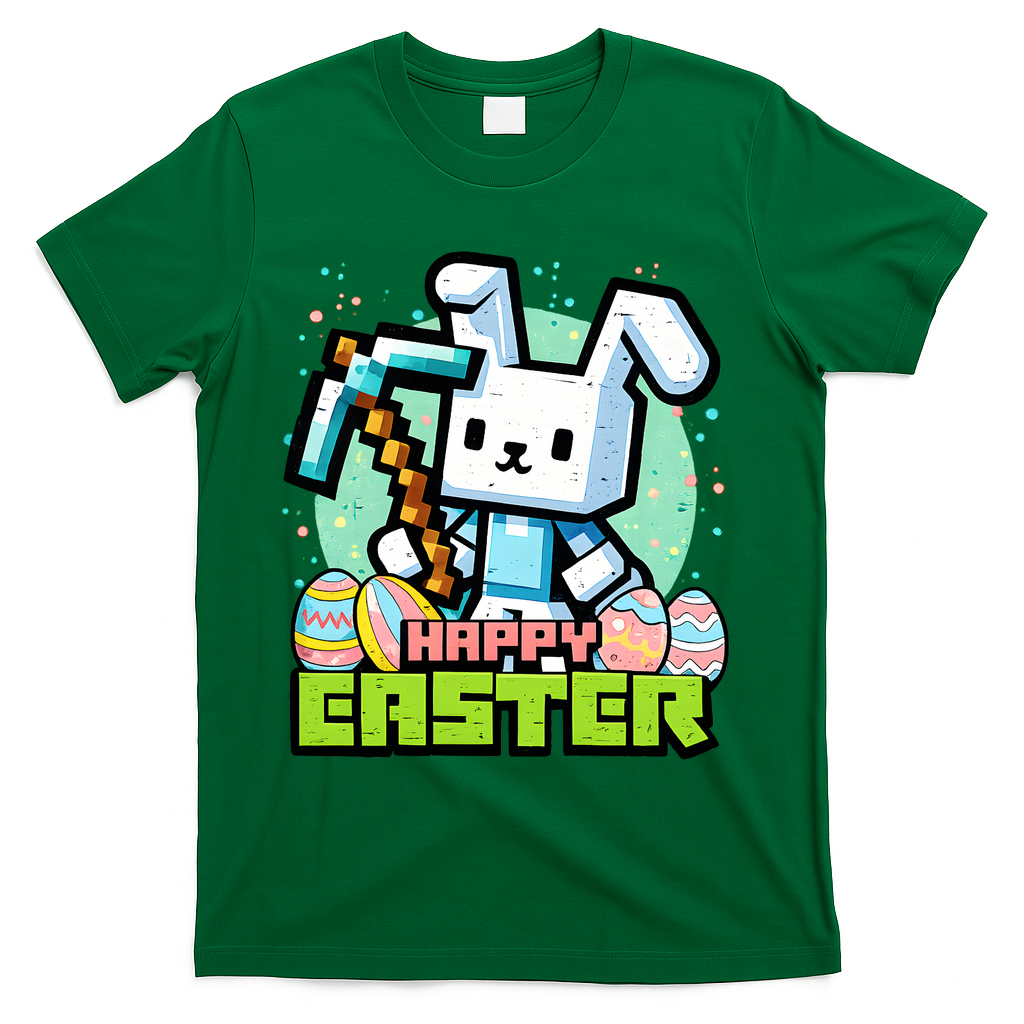 Happy Easter Bunny Gaming T-Shirt - Green