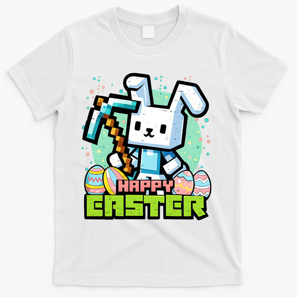 Happy Easter Bunny Gaming T-Shirt - White