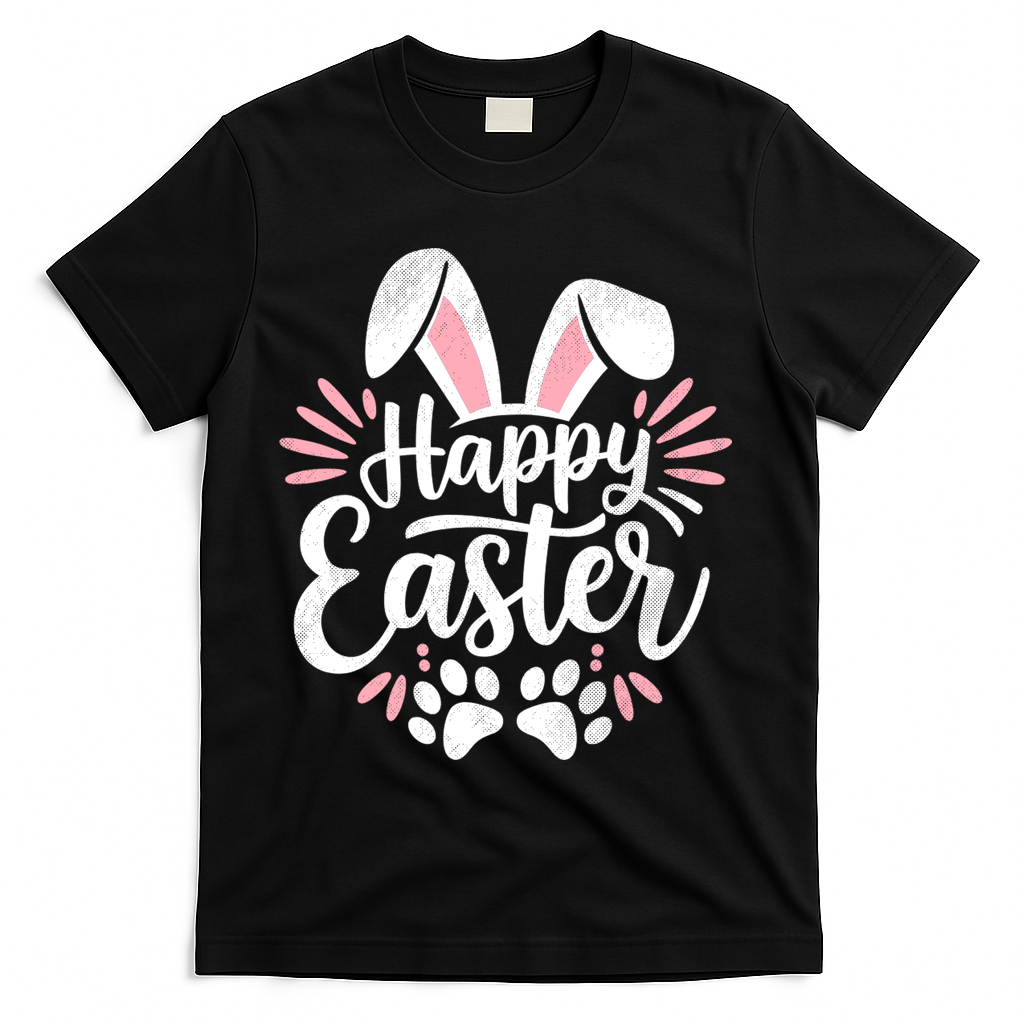 Happy Easter Bunny T-Shirt - Black