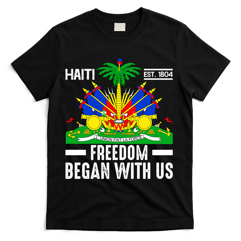 Haiti Flag Haitian Heritage Month Freedom T-Shirt - Black