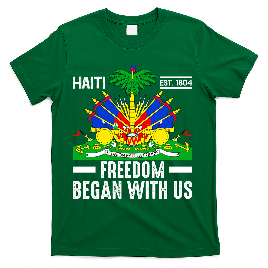Haiti Flag Haitian Heritage Month Freedom T-Shirt - Green