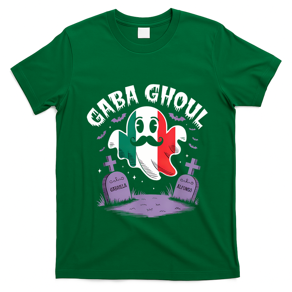 Halloween Graveyard Gaba Ghoul Ghost Funny Italian Gabagool T-Shirt - Irish Green