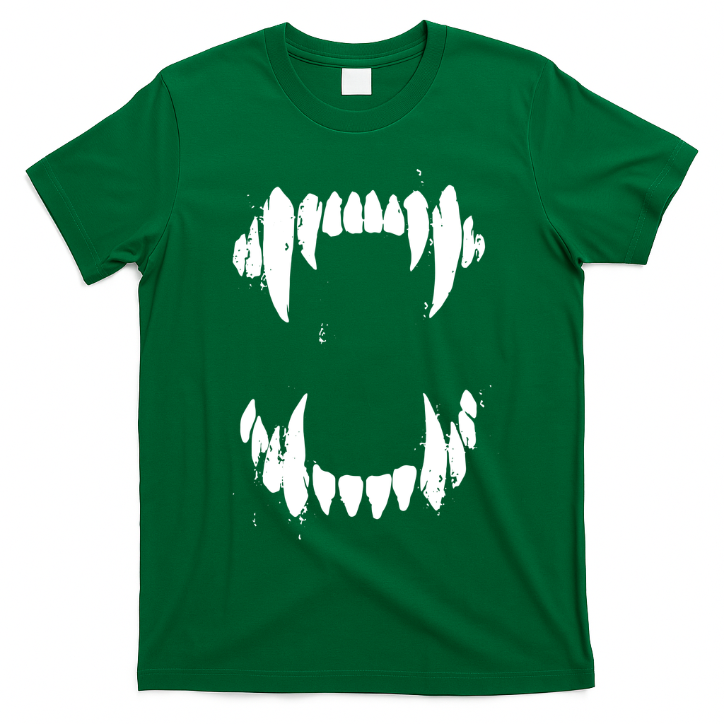 Halloween Horror Wolf Dog Vampire Monster Teeth Costume T-Shirt - Irish Green