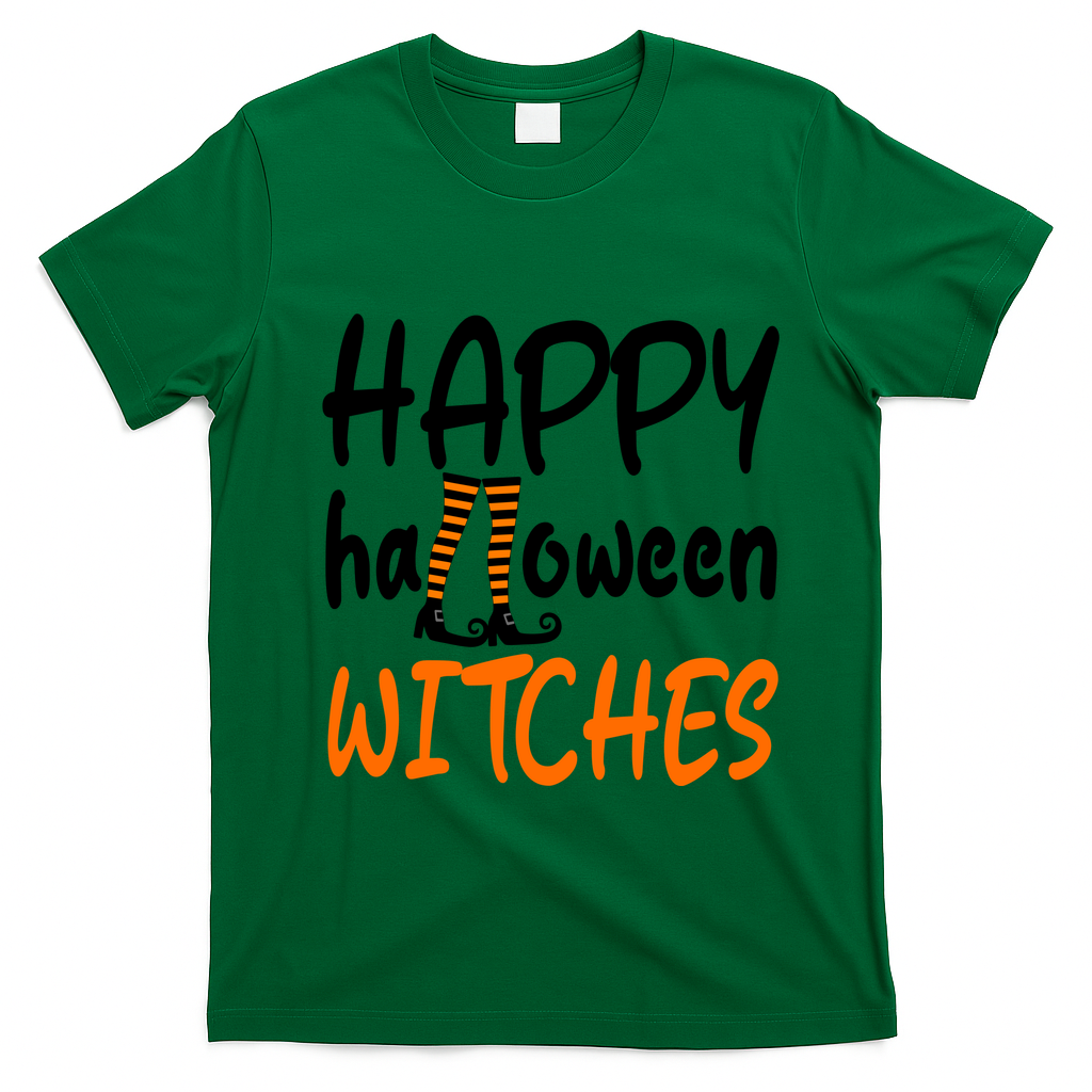Happy Halloween Witches Cute T-Shirt - Irish Green