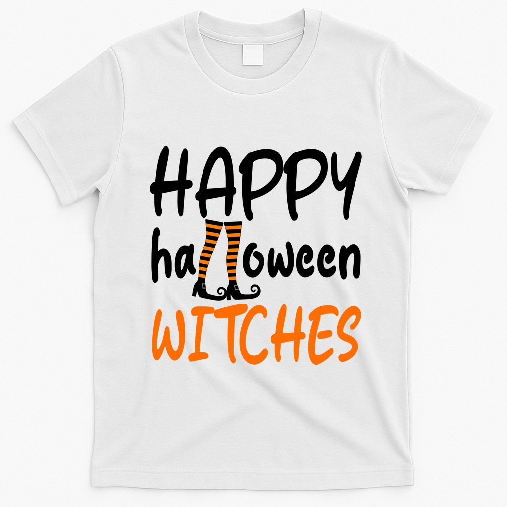 Happy Halloween Witches Cute T-Shirt - White