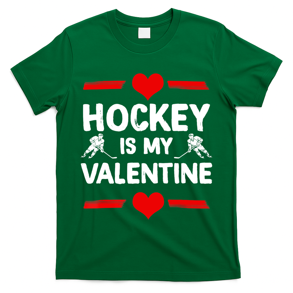 Hockey Is My Valentine Ice Hockey Team Hockey Supporter Gift T-Shirt