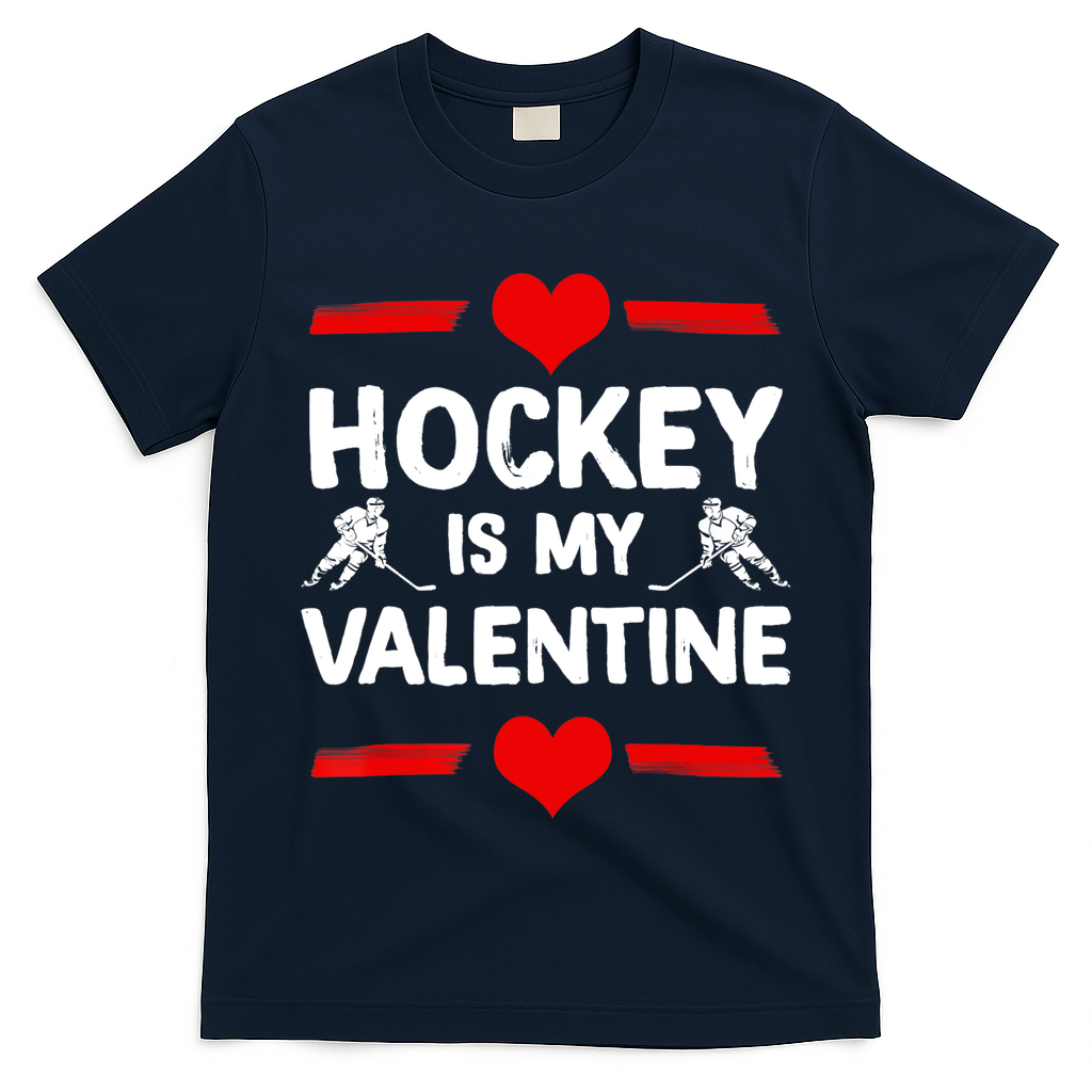 Hockey Is My Valentine Ice Hockey Team Hockey Supporter Gift T-Shirt