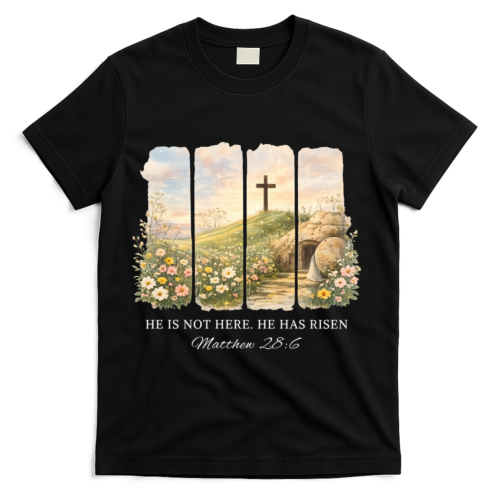 He Is Risen T-Shirt - Black