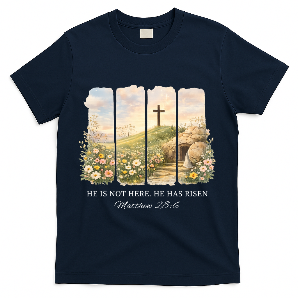 He Is Risen T-Shirt - Navy
