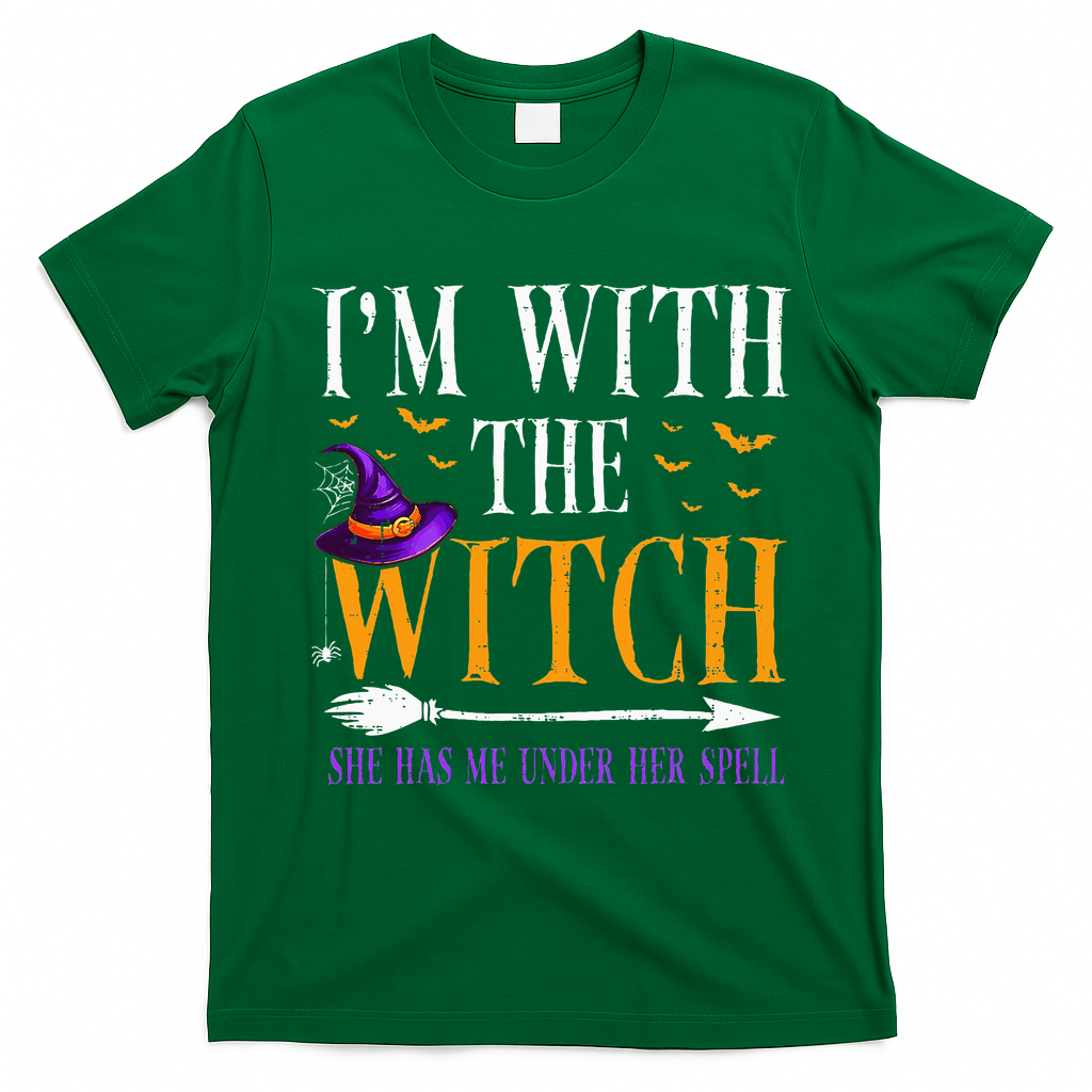 Halloween Matching Couples Costume IM With The Witch T-Shirt - Irish Green