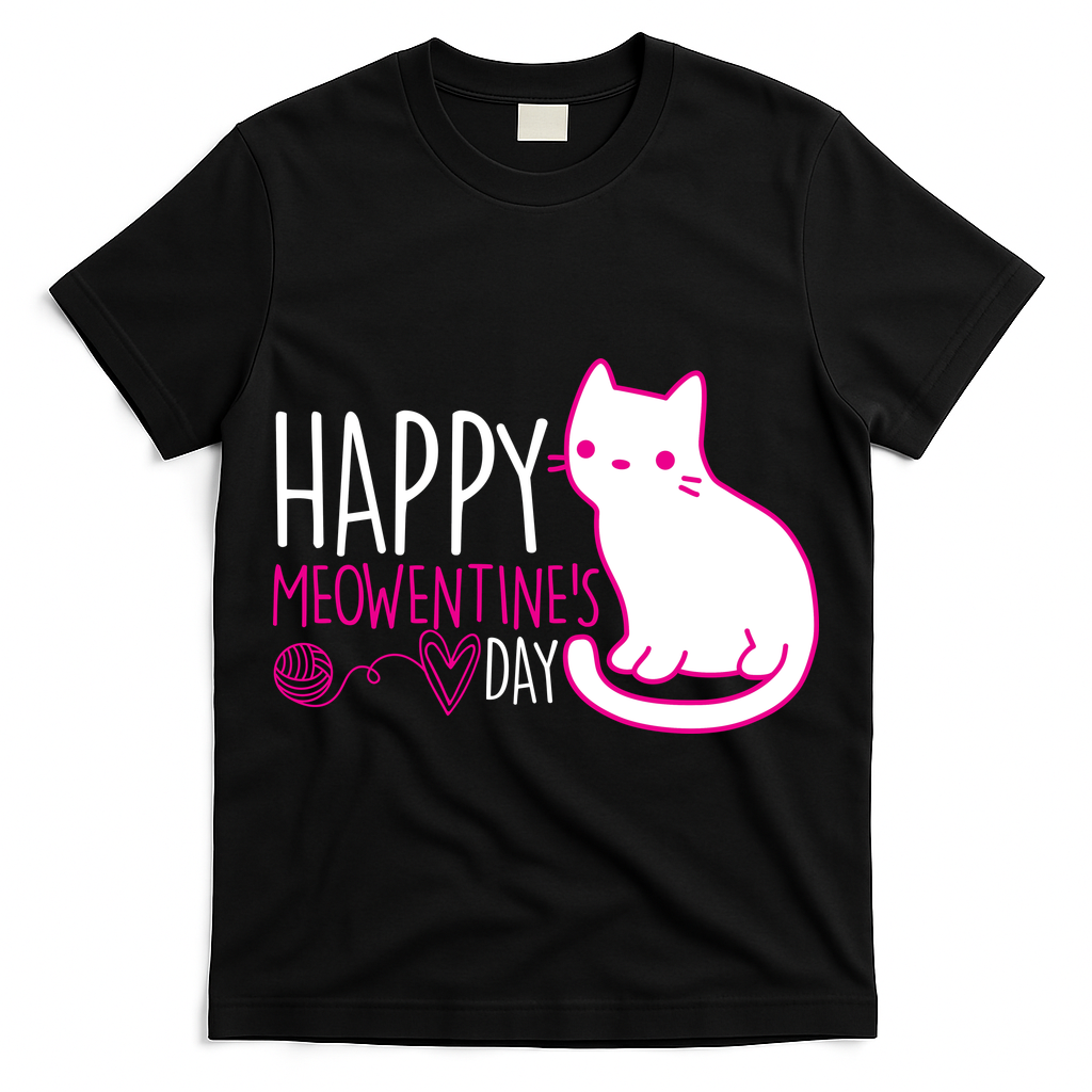 Cute Kitty Cat Valentines Day Meowtines T-Shirt