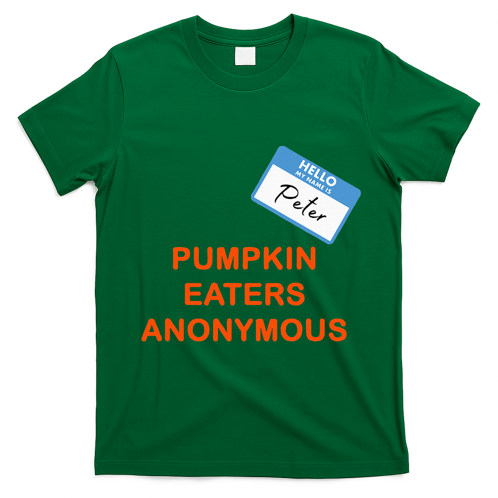 Hello My Name Is Peter Pumpkin Eaters Anonymous T-Shirt - Irish Green