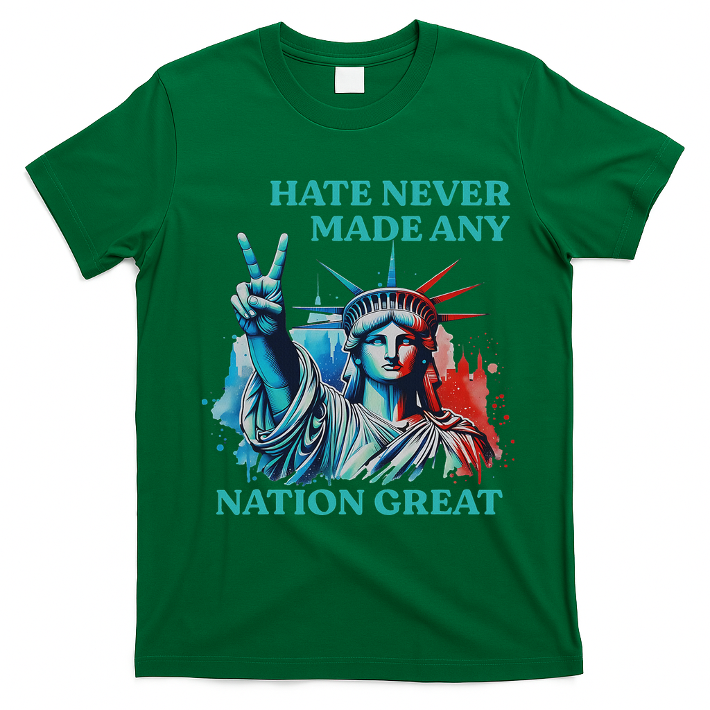 Hate Never Made Any Nation Great Peace Anti Trump T-Shirt - Irish Green