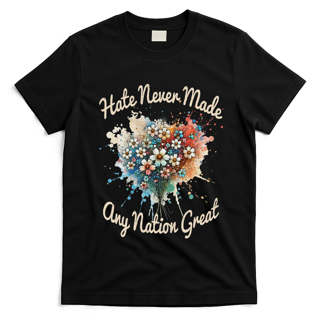 Hate Never Made Any Nation Great Funny Anti Trump 2025 T-Shirt - Black