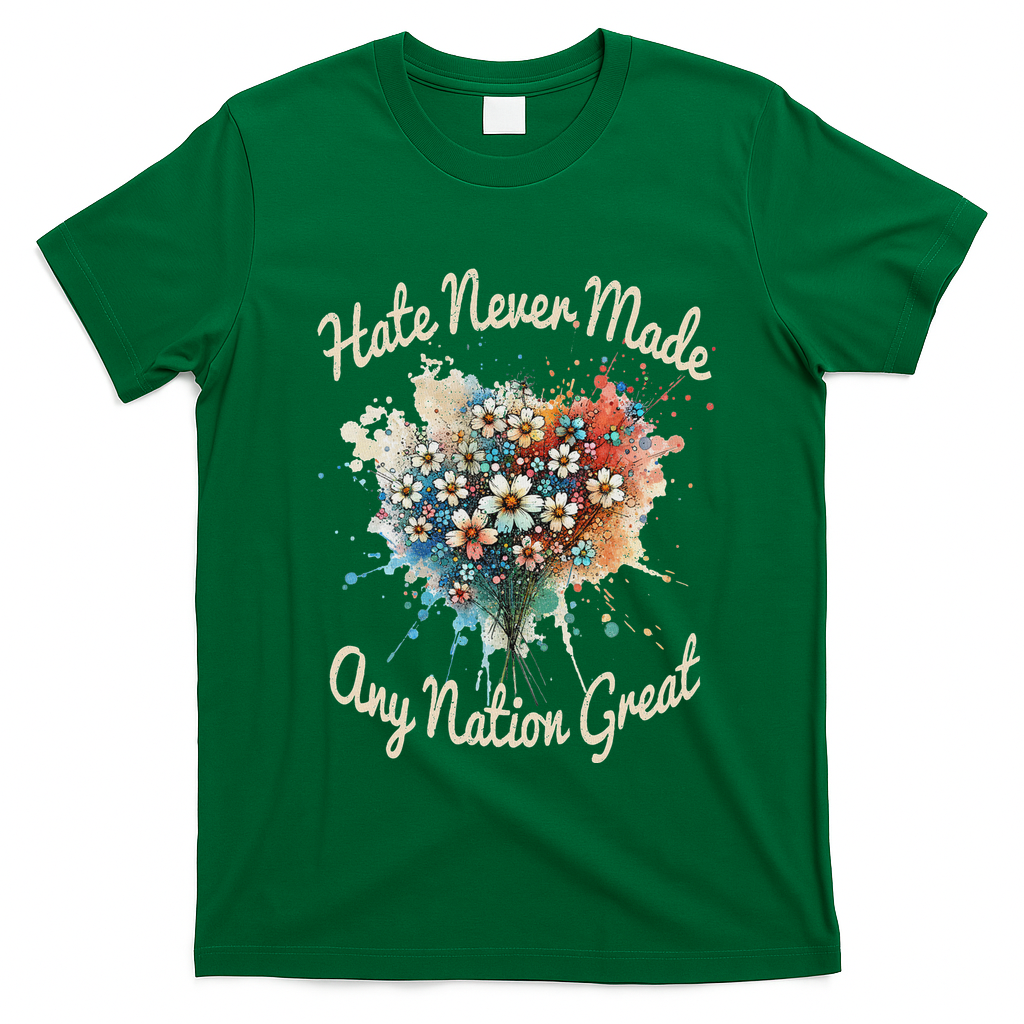 Hate Never Made Any Nation Great Funny Anti Trump 2025 T-Shirt - Irish Green