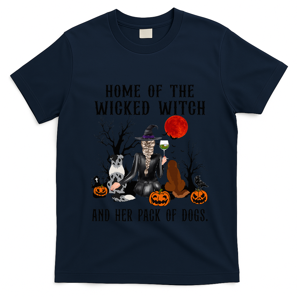 Home Of The Wicked Witch And Her Pack Of Dog T-Shirt - Navy Blue