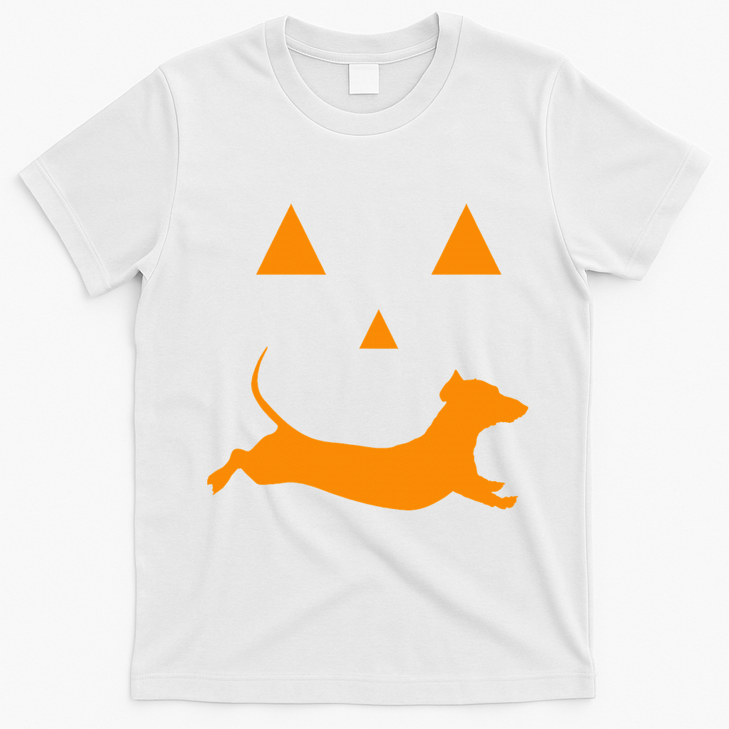Halloween Pumpkin Dachshund Jackolantern Costume T-Shirt - White
