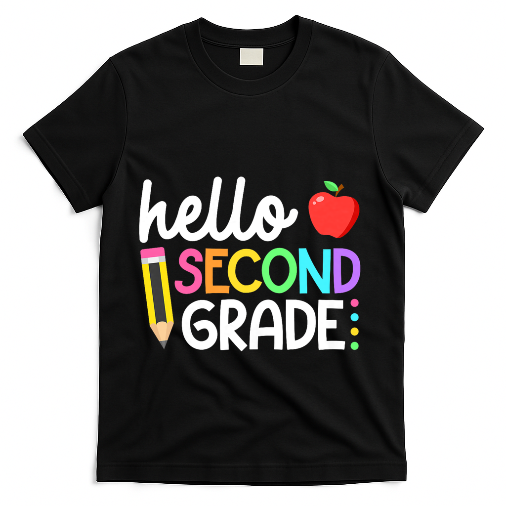 Hello Second Grade Team 2nd Grade Back To School Teacher T-Shirt - Black