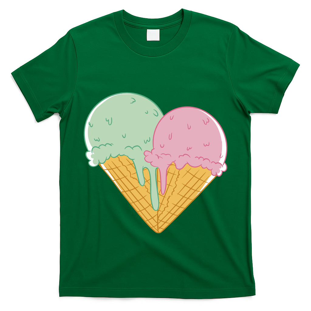 Heart Shaped Ice Cream Cute Gift T-Shirt