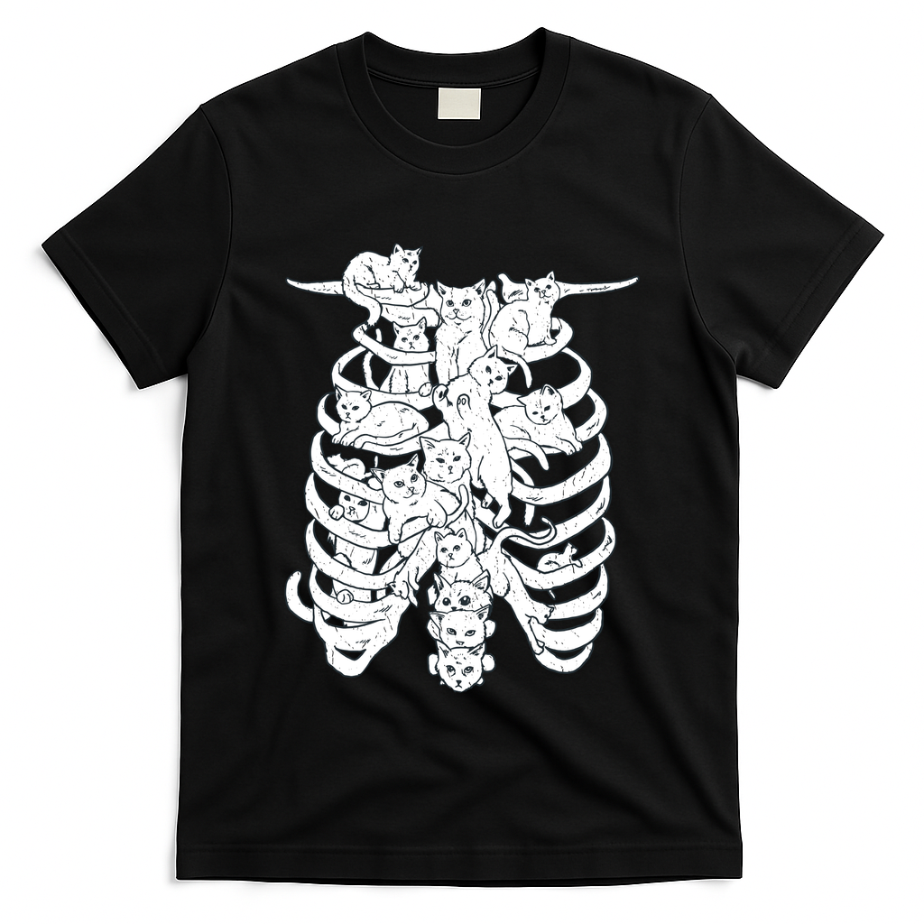 Human Skeleton Spine Cats T-Shirt