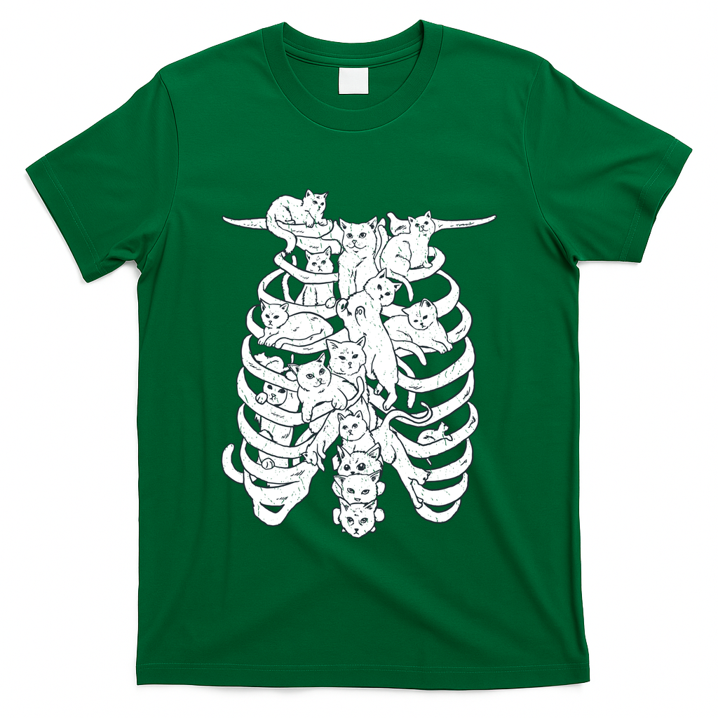 Human Skeleton Spine Cats T-Shirt