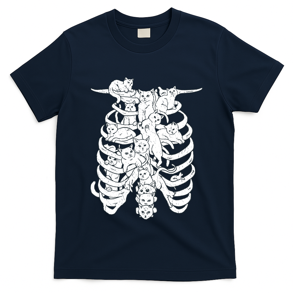 Human Skeleton Spine Cats T-Shirt