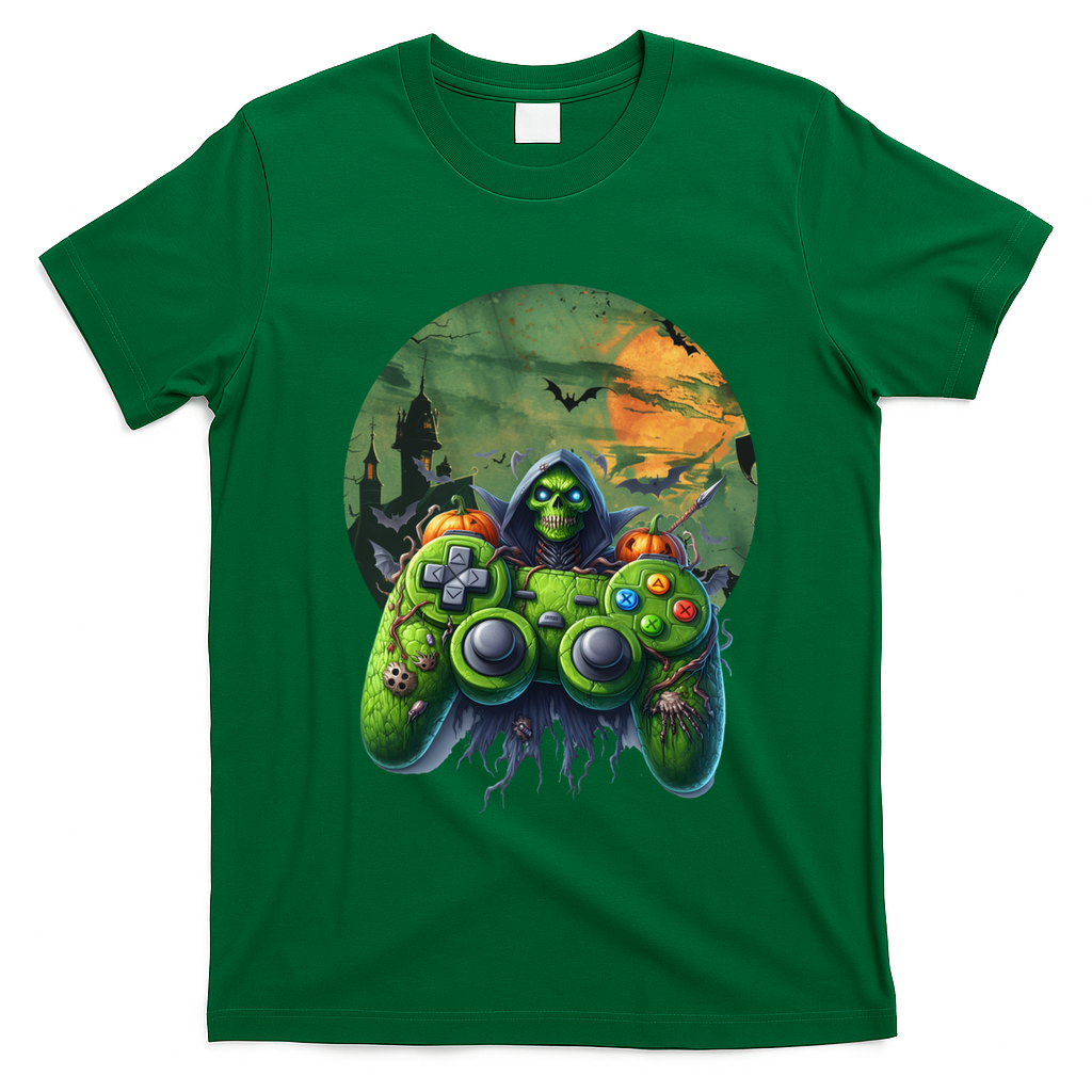 Halloween Skeleton Zombie Gaming Controller Mummy Gift T-Shirt - Irish Green