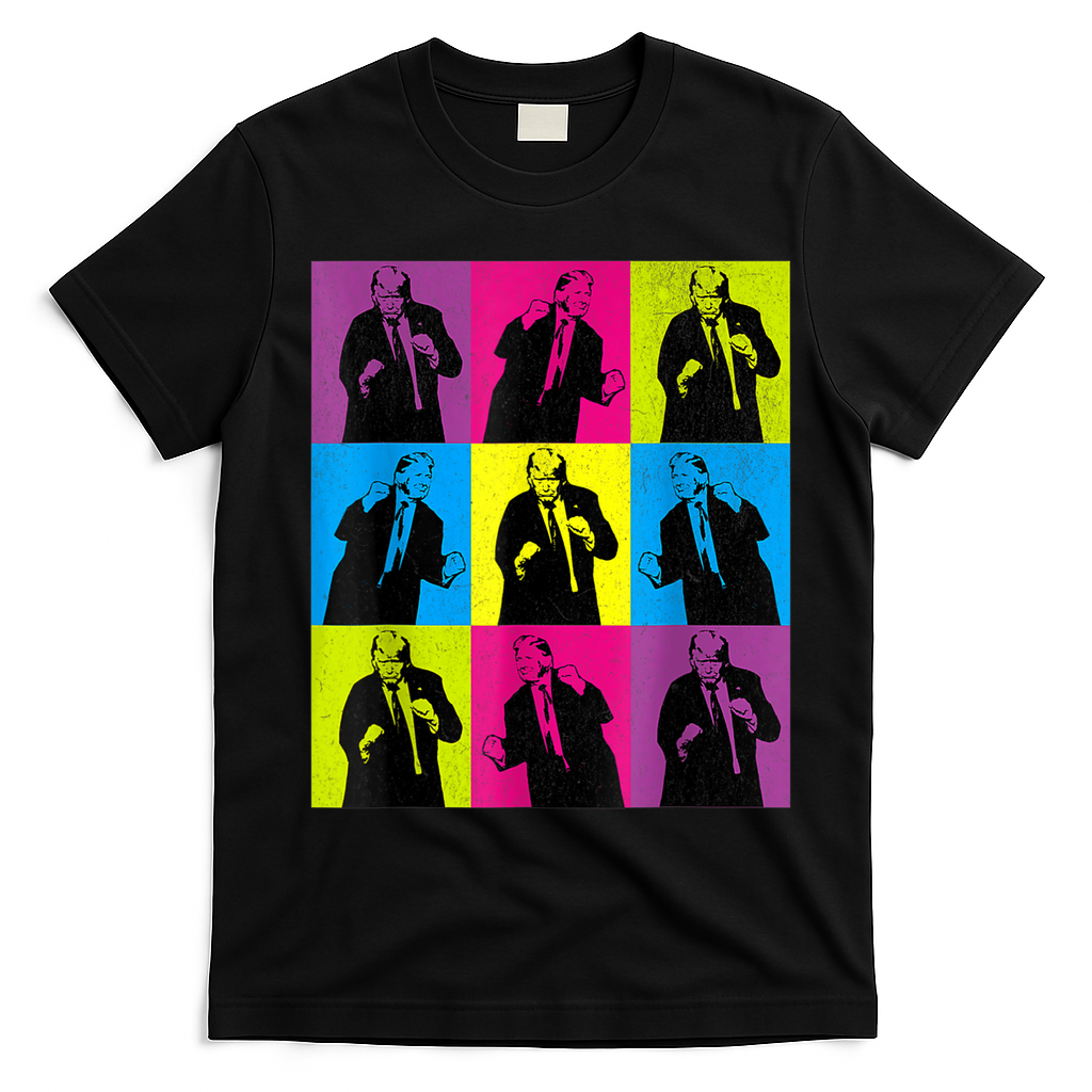 Happy Trump Dancing Pop Art Trump T-Shirt - Black